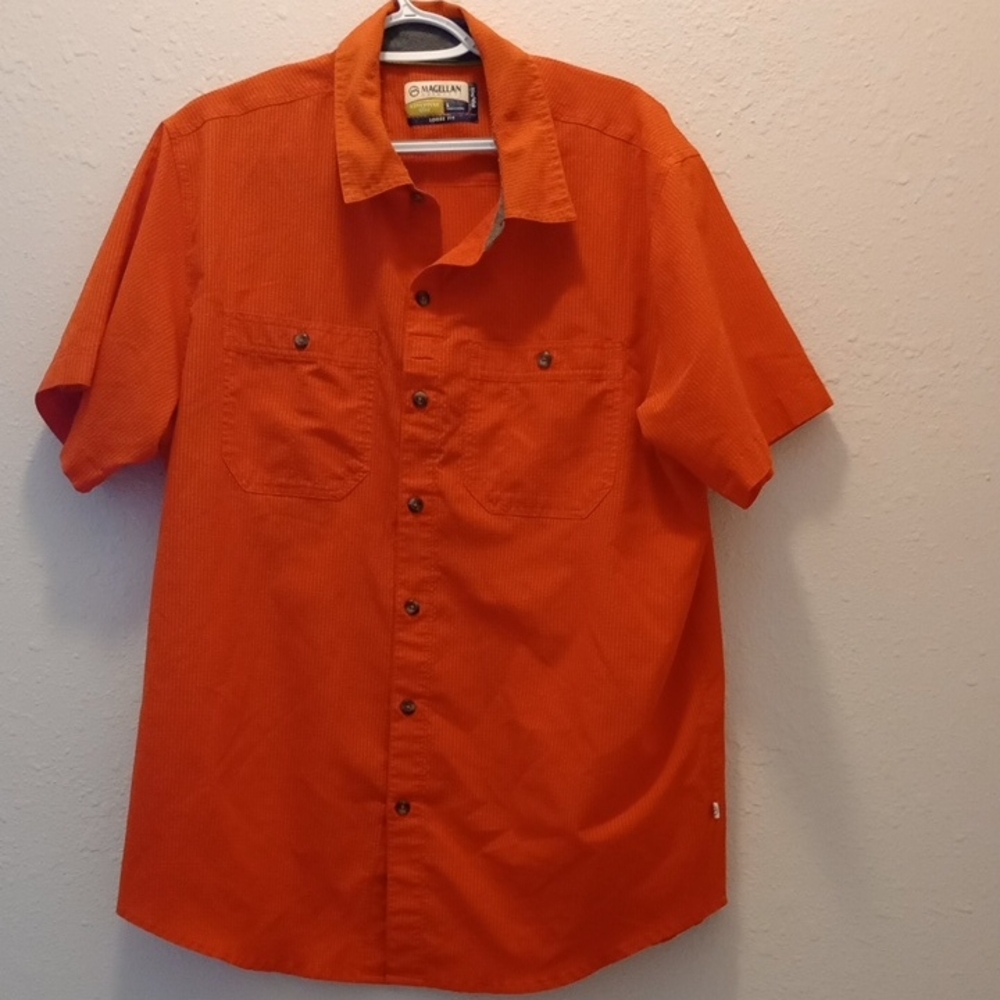Magellan Outdoors Orange Lightweight Casual Shirt